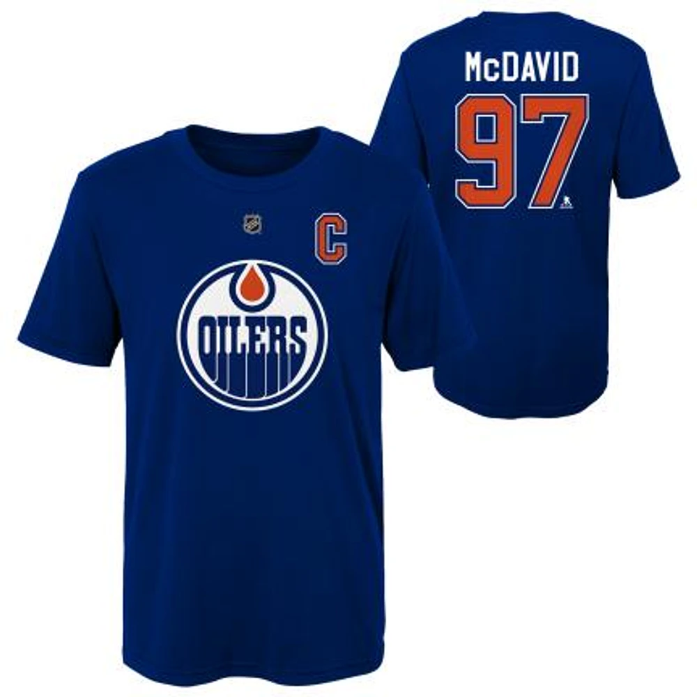 NHL Youth Player T-Shirt Home Royal Blue Connor McDavid Oilers