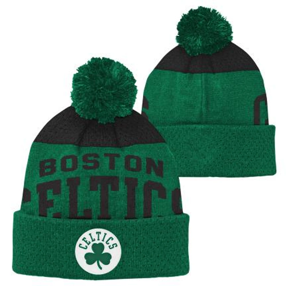 NBA Youth Knit Hat Collegiate Arch Cuff Pom Celtics