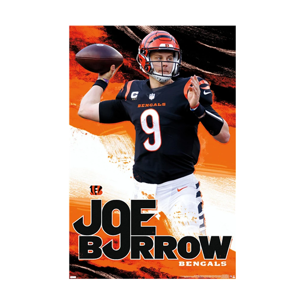 NFL Player Wall Poster Joe Burrow Bengals