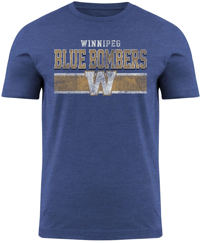 CFL T-Shirt Distressed Blue Bombers