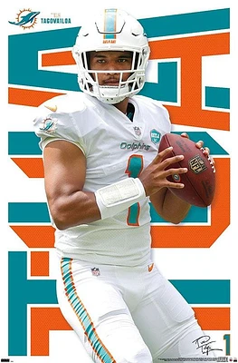 NFL Player Wall Poster Tua Tagovailoa Dolphins