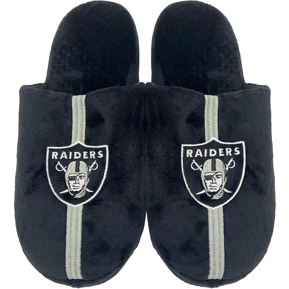 NFL Slippers Striped Team Raiders