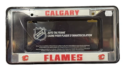 NHL License Plate Frame Metal Flames