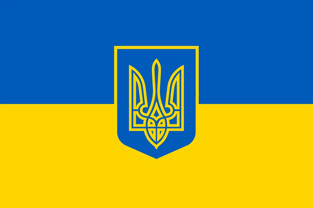 Country Flag 3x5 Ukraine (Tryzub Symbol)