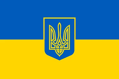 Country Flag 3x5 Ukraine (Tryzub Symbol)