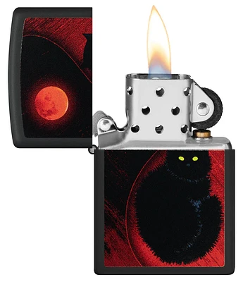 Zippo Lighter Black Cat Design