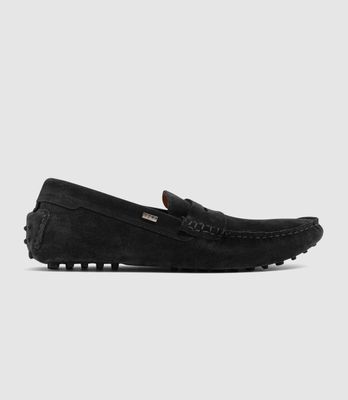 Mocassin en daim noir