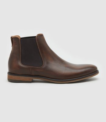 Bottines Chelsea en cuir marron
