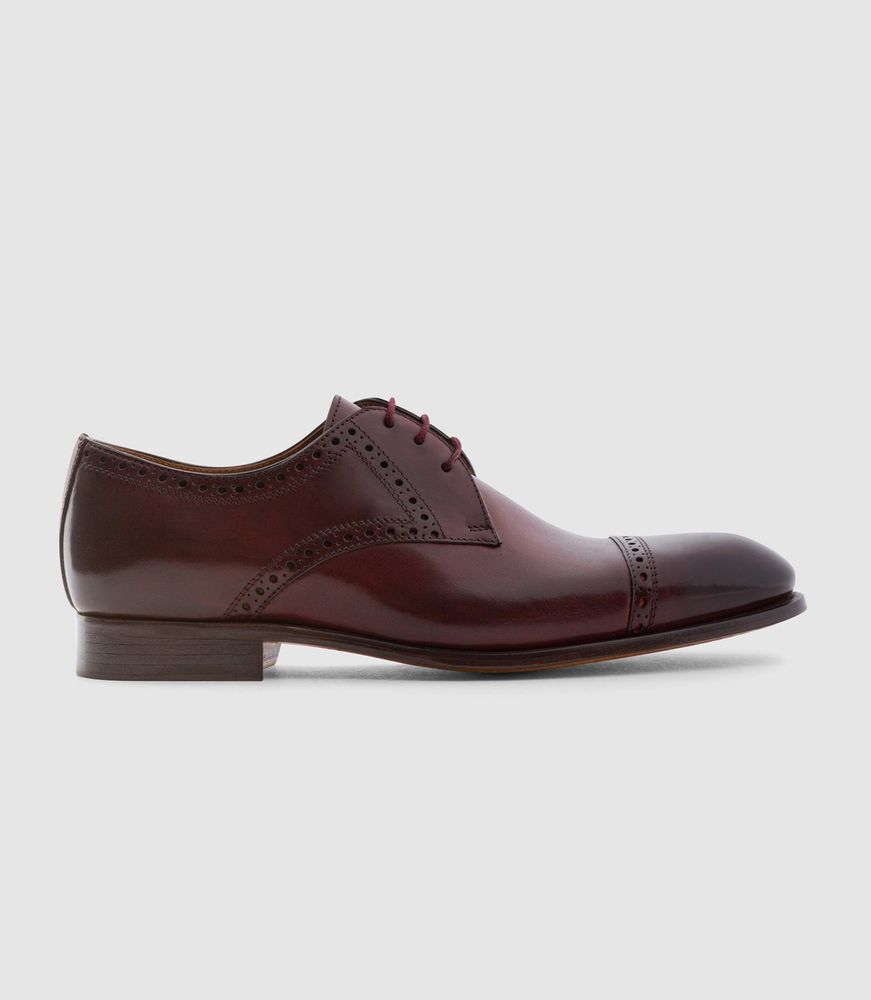 Derby cuir bordeaux