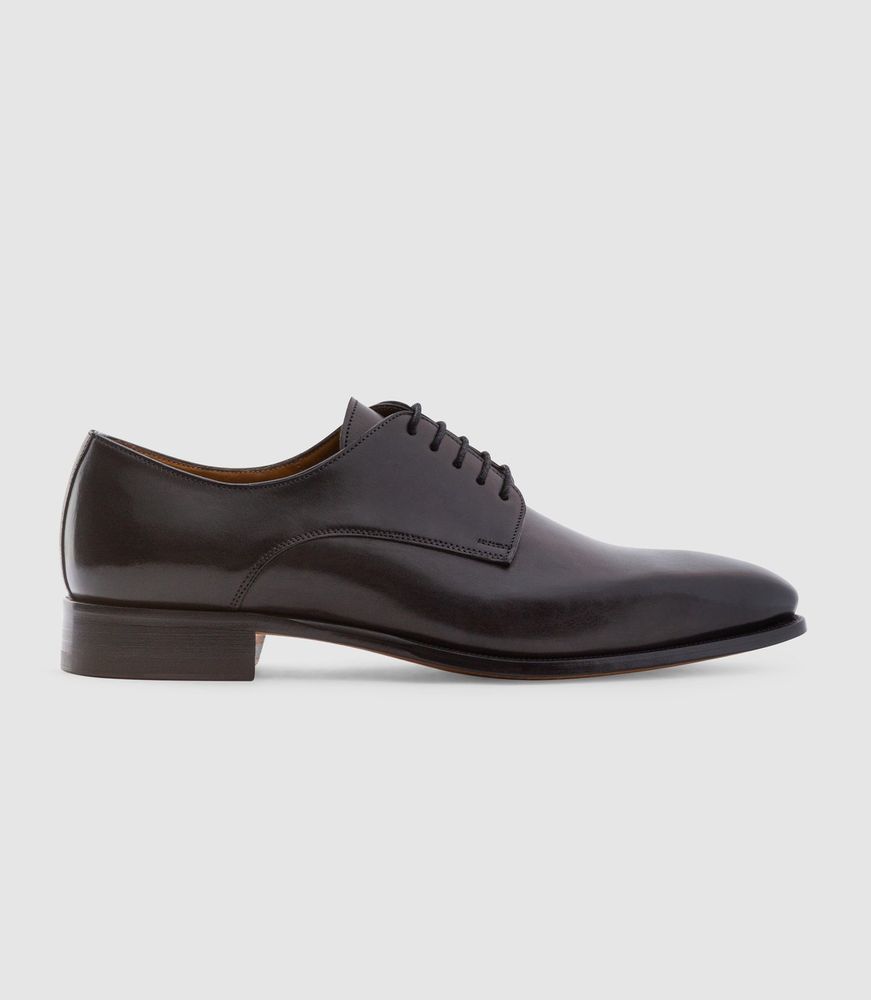 Derby en cuir gris anthracite