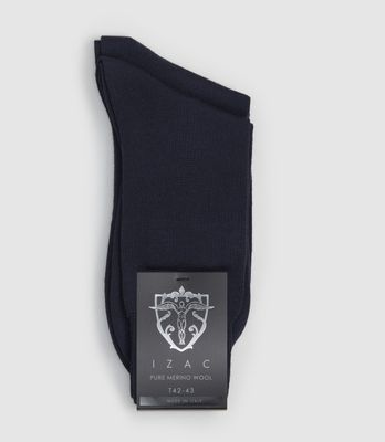 Chaussettes laine merinos marine