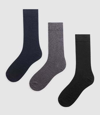 Chaussettes pack 3 marine-anthracite-noire