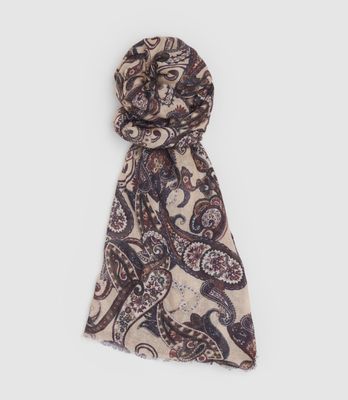 Ãcharpe motif cachemire beige
