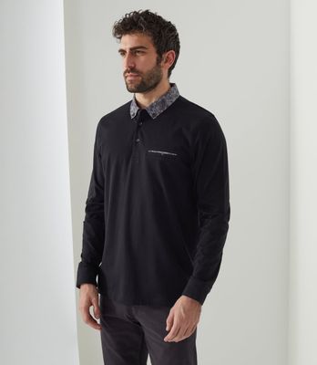 Polo manches longues noir