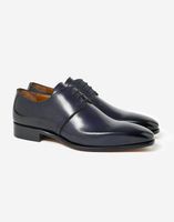 Chaussure couture en cuir bleu