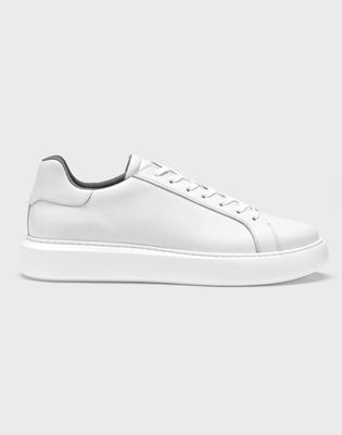 Sneakers cuir grainÃ© blanche