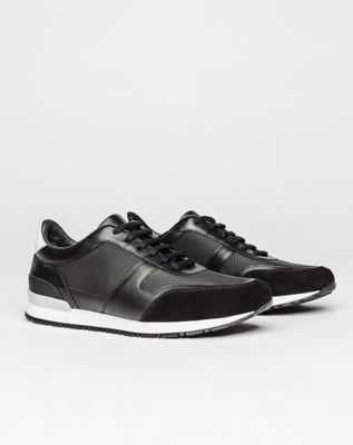 Sneakers bi-matiÃ¨re noir
