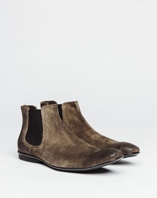 Bottine en cuir suÃ©dÃ© taupe