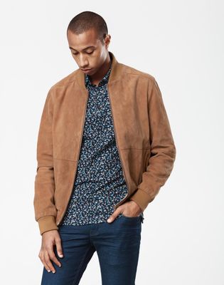 Blouson cuir camel