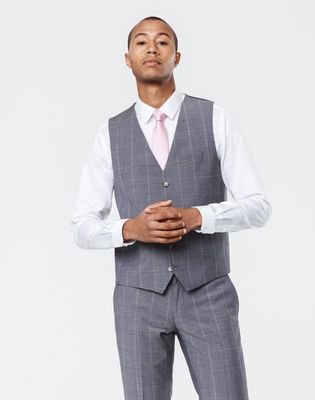 Gilet ville carreaux-fenÃªtre gris
