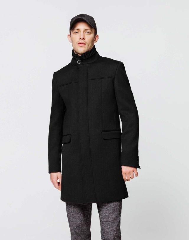 manteau droit zippé