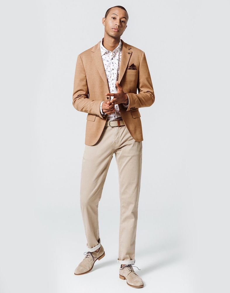 Veste Casual Beige Maille