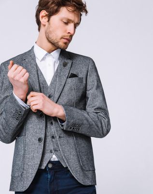 Veste tweed grise