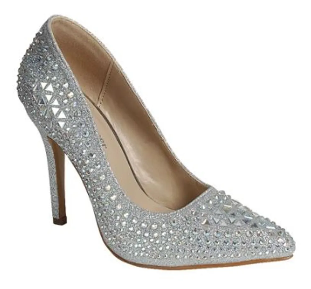 Womens Event Rhinestone Stiletto Pumps : Sil