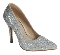 Womens Event Rhinestone Stiletto Pumps : Sil