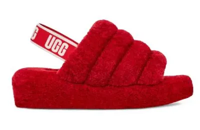 Ugg's Women Fluff Yeah Slide : Red