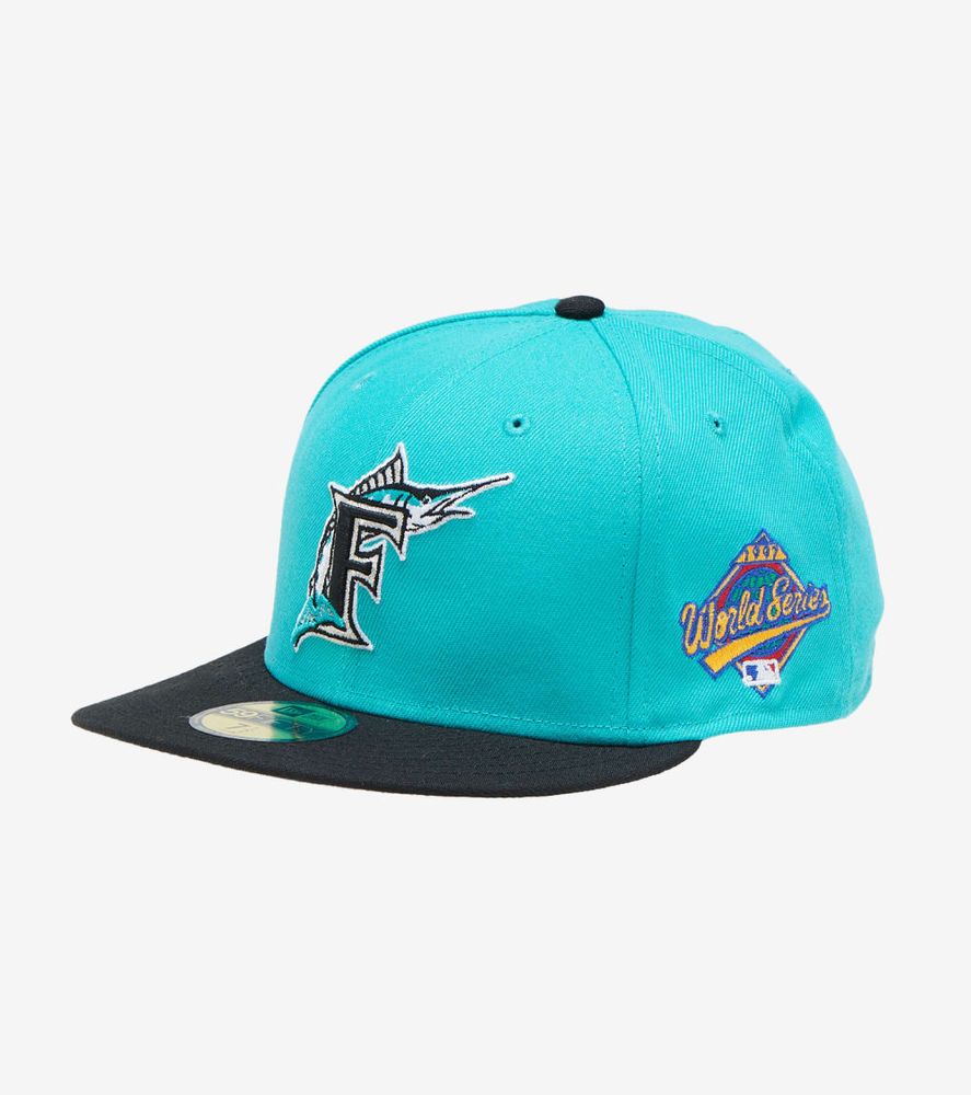 11783655] New Era Florida Marlins World Series Black Wool 59FIFTY