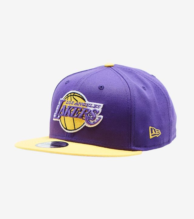 Pro Standard Men Los Angeles Lakers Stacked Logo Snapback Hat (Yellow)