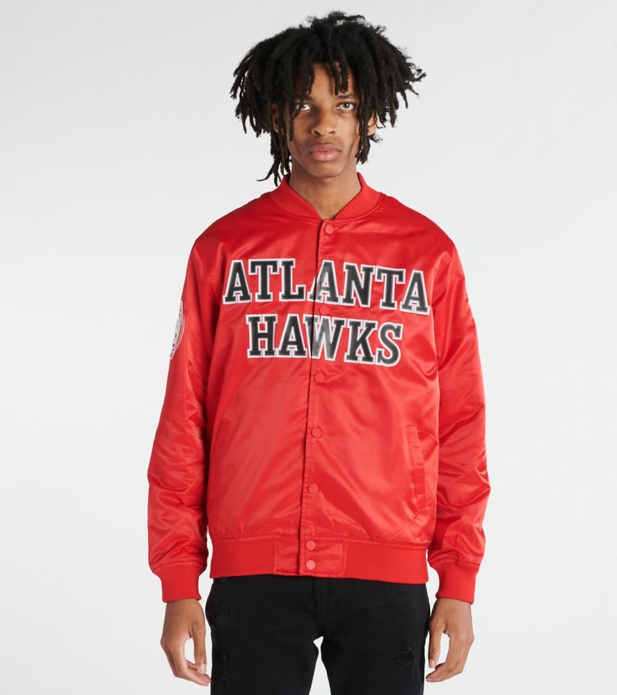 Shop Pro Standard Atlanta Hawks Big Logo Satin Jacket BAH652881-RED red