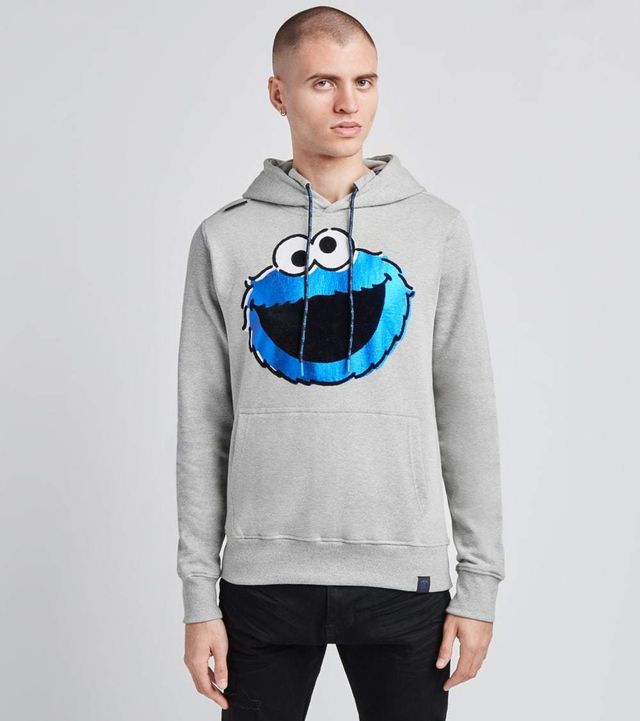De.Kryptic Cookie Monster Fleece Printed Hoodie | Alexandria Mall