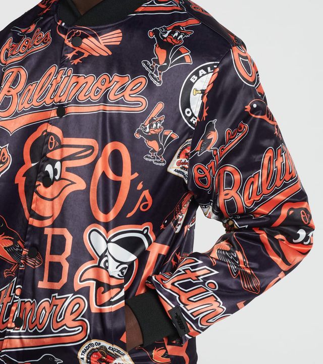 Men's Starter Black Baltimore Orioles The Captain II Full-Zip Varsity Jacket