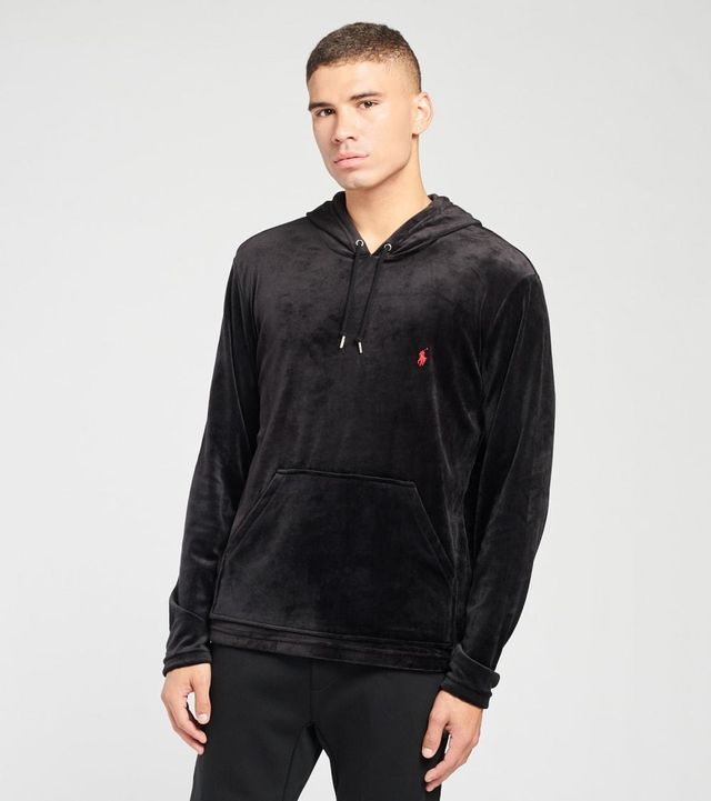 Polo Velour Long Sleeve Pullover Hoodie | Alexandria Mall