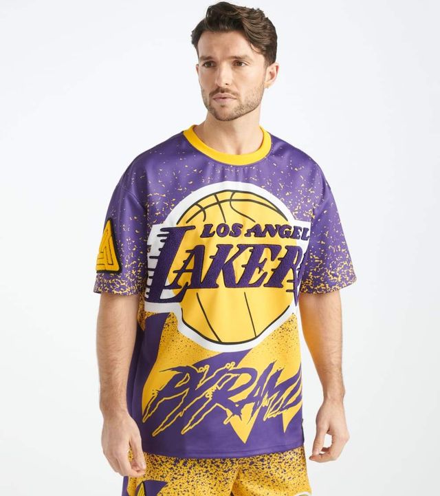 Black Pyramid Los Angeles Lakers Logo Shorts