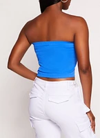 Womens Basic Seamless Bandeau Top, Blue, Size S-M