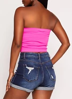 Womens Basic Seamless Bandeau Top, Pink, Size S-M