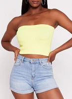 Womens Basic Seamless Bandeau Top, Yellow, Size S-M