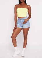 Womens Basic Seamless Bandeau Top, Yellow, Size S-M