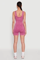 Womens Mineral Wash Corset Detail Biker Romper, Burgundy, Size S-M