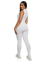 Womens Seamless Half Zip Collared Catsuit, White, Size S