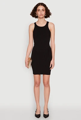 Womens Ribbed Knit Tank Mini Dress,