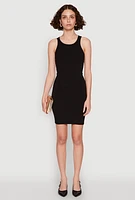 Womens Ribbed Knit Tank Mini Dress,