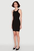 Womens Ribbed Knit Tank Mini Dress,