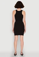 Womens Ribbed Knit Tank Mini Dress,