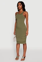 Womens Rib Knit Tank Midi Dress,