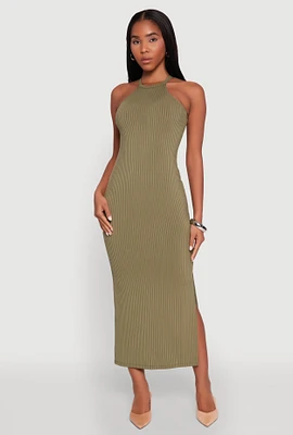 Womens High Neck Maxi Tank Dress,