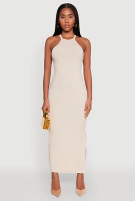 Womens High Neck Maxi Tank Dress,
